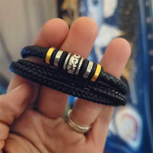 Always With You Grandson Braided Leather Bracelet