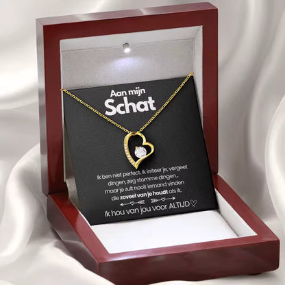 Eternal Promise Love Necklace with LED Wood Box