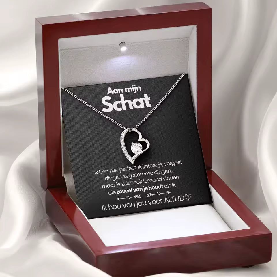 Eternal Promise Love Necklace with LED Wood Box