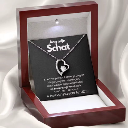 Eternal Promise Love Necklace with LED Wood Box
