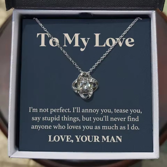 Eternal Promise Love Necklace with LED Wood Box
