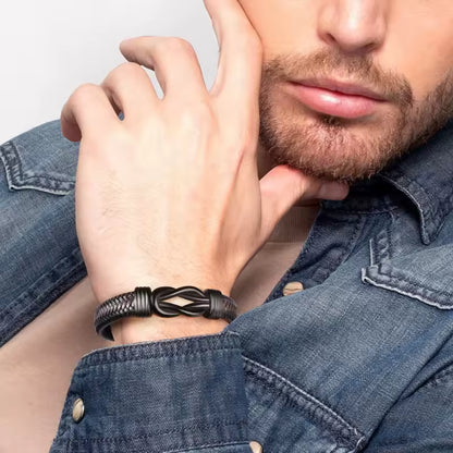 Forever Knot Leather Infinity Bracelet