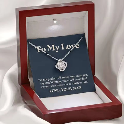 Eternal Promise Love Necklace with LED Wood Box