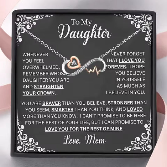 Infinity Heartbeat Zircon Necklace for Daughter