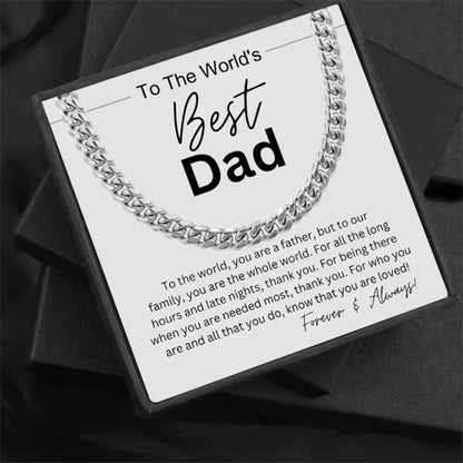 World’s Best Dad Cuban Chain Necklace