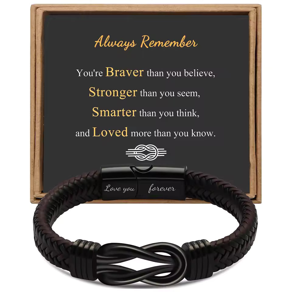 Forever Knot Leather Infinity Bracelet