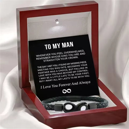 Infinity Knot Leather Rope Bracelet for Men