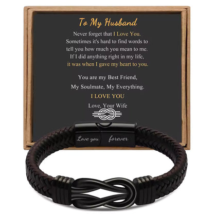 Forever Knot Leather Infinity Bracelet