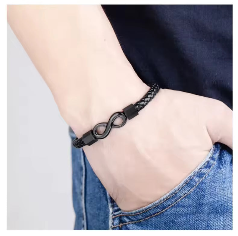 Infinity Knot Leather Rope Bracelet for Men