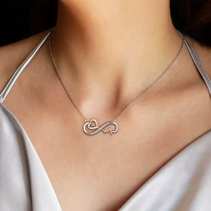 Infinity Heartbeat Zircon Necklace for Daughter