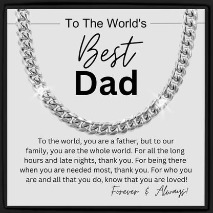 World’s Best Dad Cuban Chain Necklace